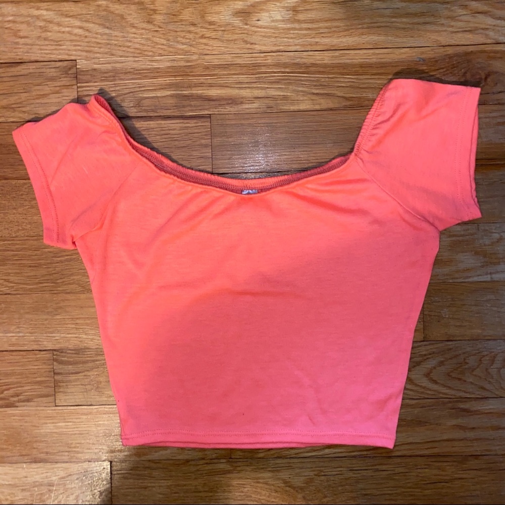 Cute Neon Pink Crop Tee